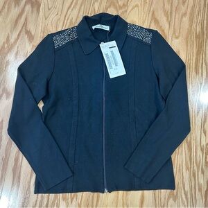 NWT Walter Genuin Cristal Knit Jacket Women's Zip Up Size Large